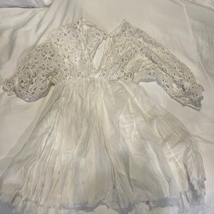 White eyelet mini dress